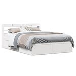 vidaXL Cadre de lit avec tête de lit blanc 120x190 cm bois pin massif