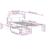 vidaXL Cadre de lit sans matelas blanc 75x190 cm bois de pin massif