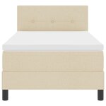 vidaXL Lit à ressorts avec matelas et LED crème 100x200 cm Tissu
