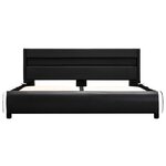 vidaXL Cadre de lit avec LED Noir Similicuir 140 x 200 cm