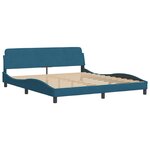 vidaXL Cadre de lit avec lumières LED bleu 180x200 cm velours