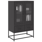 vidaXL Buffet haut noir 68x39x111 5 cm acier