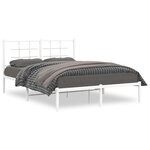 vidaXL Cadre de lit métal sans matelas et tête de lit blanc 140x190 cm