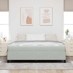 vidaXL Cadre de lit avec matelas Gris clair 180 x 200 cm tissu