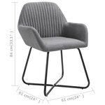 vidaXL Chaises à manger lot de 4 gris foncé tissu