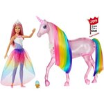 Barbie dreamtopia barbie et sa licorne lumieres magiques - 32 cm