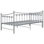 vidaXL Cadre de canapé-lit extensible sans matelas gris métal 90x200cm