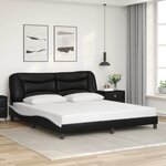 vidaXL Cadre de lit avec LED sans matelas Hvar noir et blanc 180x200 cm