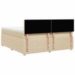 vidaXL Sommier à lattes de lit avec matelas Crème 200x200 cm Tissu