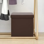 vidaXL Tabouret de rangement pliable Marron PVC