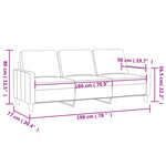 vidaXL Canapé à 3 places Crème 180 cm Velours