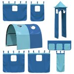 vidaXL Lit mezzanine enfants avec tour bleu 80x200cm bois pin massif