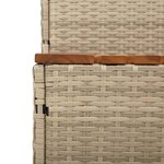 VidaXL Marche bain remous beige 100x50x50 5 cm polyrotin acacia massif