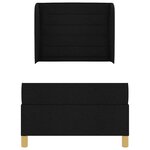 vidaXL Lit à ressorts avec matelas gris foncé 90x190 cm Noir tissu