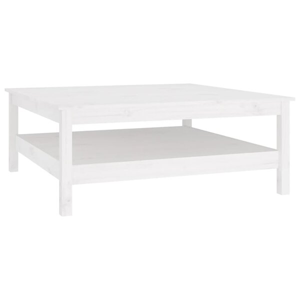 vidaXL Table basse blanche 100 x 100 x 40 cm Bois de pin massif