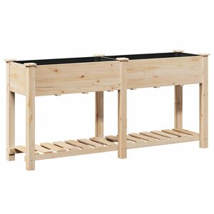vidaXL Cache-pot de jardin avec étagère Beige 161 x 43 x 76.5 cm