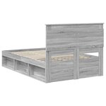 vidaXL Cadre de lit Gris Sonoma 120 x 200 cm Pin massif