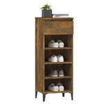 vidaXL Étagère à chaussures Chêne fumé 40x36x105 cm Bois d'ingénierie