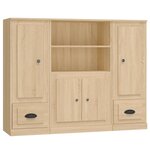 vidaXL Buffets 3 Pièces chêne sonoma bois d'ingénierie