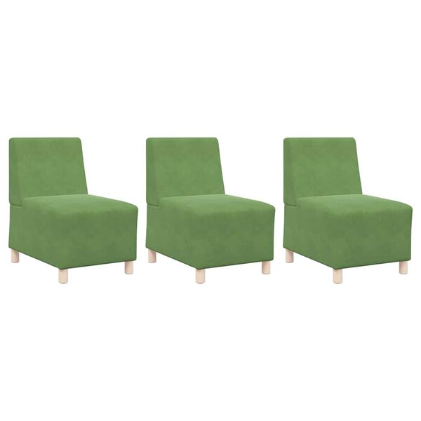vidaXL Unité de Sofa Modulaire Sans Accoudoirs 3 Pièces Vert clair