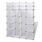 vidaXL Cabinet modulable avec 18 compartiments blanc 37x146x180 5 cm