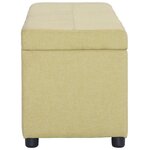 Banquette pouf tabouret meuble banc avec compartiment de rangement 116 cm vert polyester 3002082