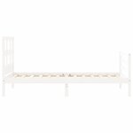 vidaXL Cadre de lit avec tête de lit blanc petit simple bois massif