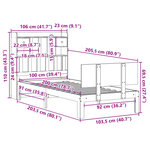 vidaXL Lit bibliothèque sans matelas 100x200 cm bois massif de pin