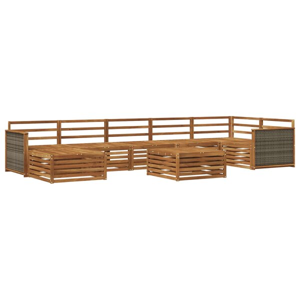 vidaXL Ensemble de canapés d'extérieur 8 Pièces Naturel