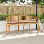 vidaXL Banc de jardin en forme de banane 180 cm bois de teck solide