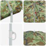 vidaXL Parasol de plage Vert 206 x 206 x 212 cm Polyester  Métal