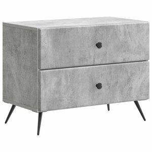 vidaXL Cabinet de chevet avec tiroir Gris béton 62 x 34 5 x 47 5 cm