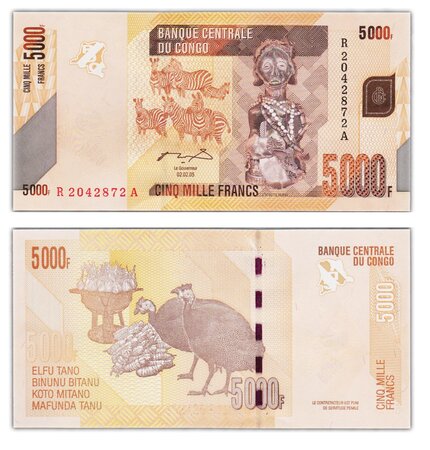 Billet de Collection 5000 Francs 2005 (2012) Congo - Neuf - P102a