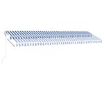 vidaXL Auvent automatique sur pied 600x350 cm Bleu/Blanc
