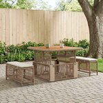 vidaXL Ensemble de salle à manger pour jardin 3 Pièces Beige et crème