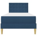 vidaXL Cadre de lit avec matelas Bleu 90 x 190 cm tissu