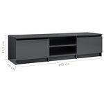 Vidaxl meuble tv gris brillant 140x40x35 5 cm aggloméré