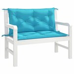 vidaXL Coussins de banc de jardin lot de 2 turquoise 100x50x7 cm tissu