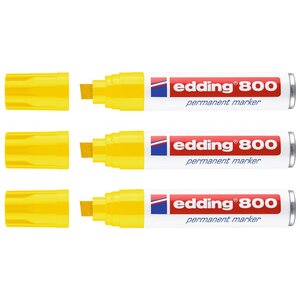 Marqueur Permanent 800 Corps Alu Jaune Pointe Biseautée 4-12 mm x 3 EDDING