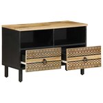 vidaXL Meuble TV noir 70x33 5x46 cm bois massif manguier brut