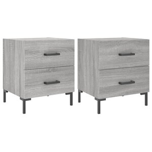 vidaXL Tables de chevet 2 Pièces sonoma gris 40x35x47 5 cm