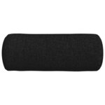 vidaXL Coussins d'accent 2 Pièces Noir Ø 15 x 40 cm tissu
