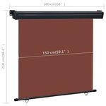 vidaXL Auvent latéral de balcon 160x250 cm Marron