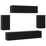 vidaXL Ensemble meuble TV 6 Pièces Chêne noir 80 x 30 x 30 cm