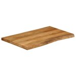 vidaXL Dessus de table 80x60x2 5 cm bord vivant bois massif manguier