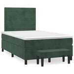 vidaXL Sommier à lattes de lit et matelas Vert foncé 120x200cm Velours
