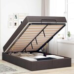 vidaXL Cadre de lit avec matelas avec matelas 2 Pièces Tan tissu