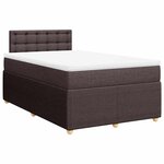 vidaXL Sommier à lattes de lit et matelas marron foncé 120x190cm tissu