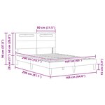 vidaXL Cadre de lit avec bandes LED Gris 160 x 200 cm Simili cuir