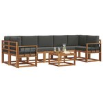 vidaXL Ensemble de canapés d'extérieur 8 pc Naturel et Anthracite